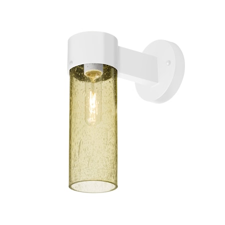Besa Lighting Juni 10 Outdoor Sconce, Gold Bubble, White Finish, 1x60W Incandescent JUNI10GD-WALL-WH